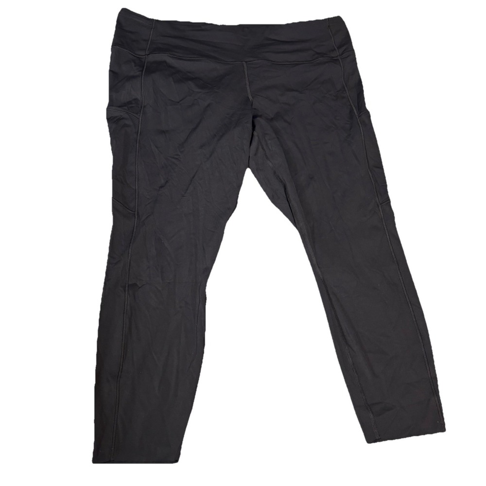 Lululemon Black Fast Free 7/8 Tight II Non-Reflective Nulux 25"‎ Size 20 NWOT